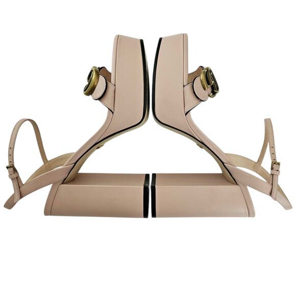 Gucci GG Marmont Platform Sandal Size 37 US 7 Light Baby Pink Block Heel - Picture 6 of 12